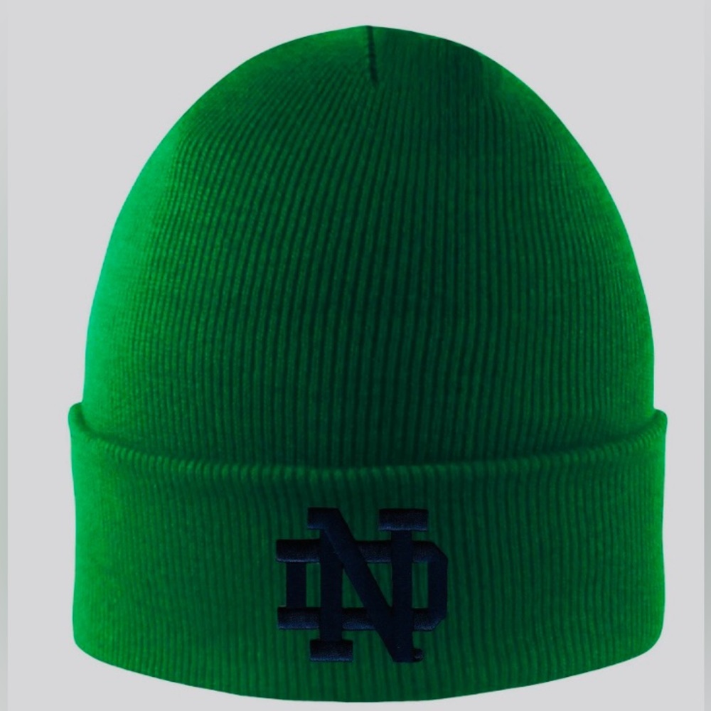 LOGOfit Notre Dame Kelly Green Beanie with Navy Logo